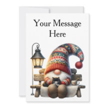 Carte de vœux personnalisée Gnome vierge