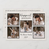 Carte de vœux personnalisée Joyeuses Fêtes avec ph (Devant / Derrière)