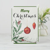 Carte de voeux personnalisée Joyeux Noël (Debout devant)