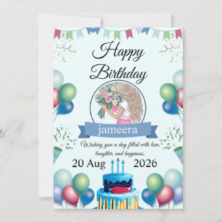 Carte de vœux personnalisée pour anniversaire avec