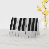 Carte de voeux personnalisée pour clavier de piano (Fleur jaune)