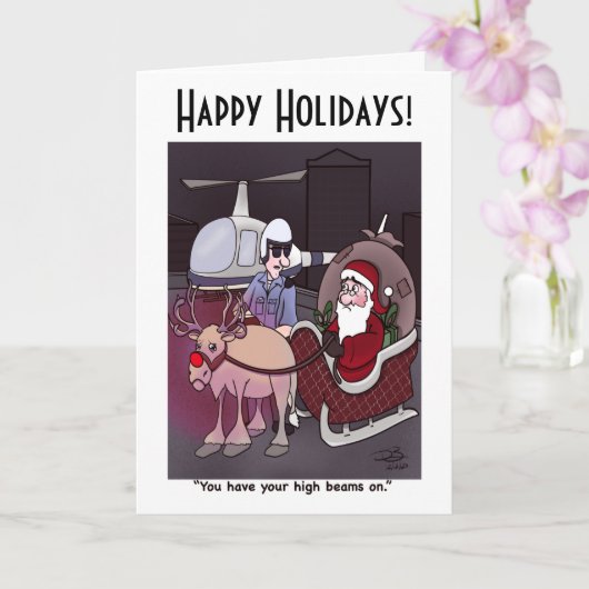 Carte de vœux personnalisée pour feux de route (Orchidée)