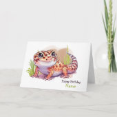Carte de vœux personnalisée pour Gecko léopard (Devant)