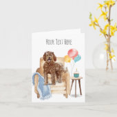 Carte de vœux personnalisée pour Labradoodle (Fleur jaune)
