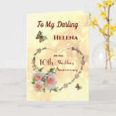 Carte de voeux personnalisée pour le 10e anniversa (Fleur jaune)