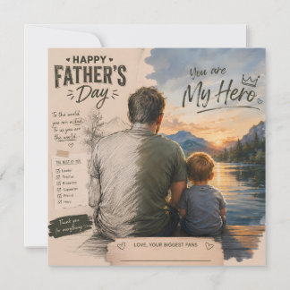 Carte de vœux personnalisée pour papa héros