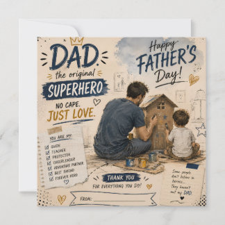 Carte de vœux personnalisée pour papa super-héros