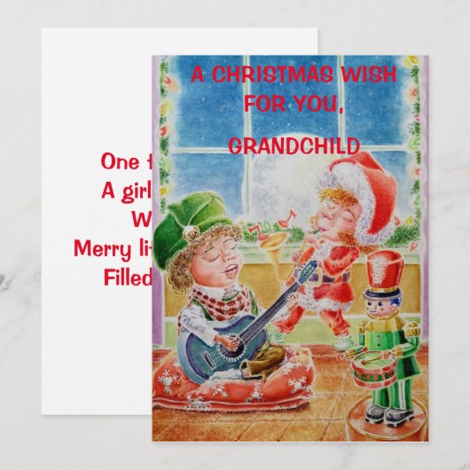 Carte de vœux personnalisée pour petits-enfants  (Devant / Derrière)