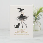 Carte de vœux personnalisée pour une Merry Witchma (Debout devant)