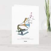 Carte de voeux personnalisée rétro Gramophone (Dos)