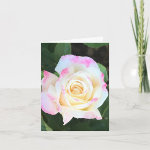Carte de vœux personnalisée Rose rose et jaune