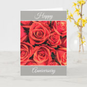Carte de vœux personnalisée Roses Joyeux Anniversa (Fleur jaune)