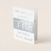 Carte de voeux personnalisée Silver Foil 37e anniv (Devant)