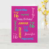 Carte de voeux personnalisée, "Sweet 16" (Fleur jaune)