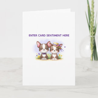 Carte de vœux personnalisée Terrier de Boston