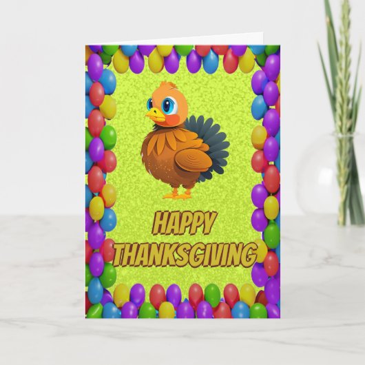 Carte de voeux personnalisée Thanksgiving Turkey (Devant)