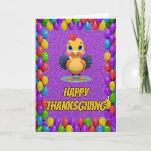 Carte de voeux personnalisée Thanksgiving Turkey