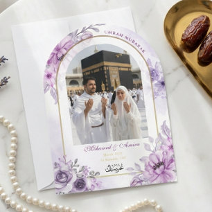 Carte de voeux personnalisée Umrah Mubarak avec ph