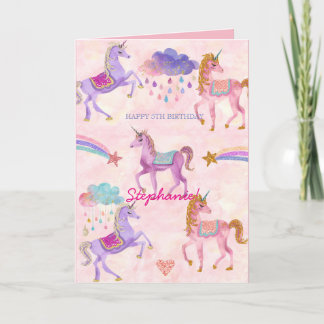 Carte de voeux personnalisée Unicorn Birthday