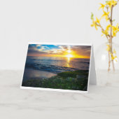 Carte de voeux - perspectives de coucher du soleil (Fleur jaune)