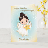 Carte de voeux Petit ange Vieux d'un an (Fleur jaune)