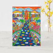 Carte de voeux Philadelphia Skyline (Fleur jaune)