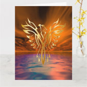 Carte de vœux Phoenix Rising (Fleur jaune)