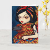 Carte de voeux "Phoenix Tattoo" (Fleur jaune)