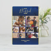 Carte de vœux photo à plat année bénie Ajouter des (Debout devant)