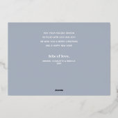 Carte de voeux photo argent Joyeuses Fêtes (Verso)