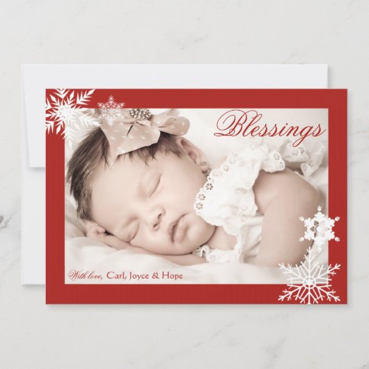 Carte de vœux photo avec bordure rouge (Devant)