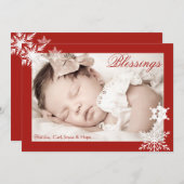 Carte de vœux photo avec bordure rouge (Devant / Derrière)