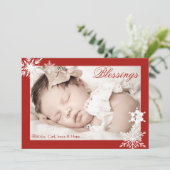 Carte de vœux photo avec bordure rouge (Debout devant)