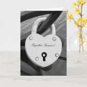 Carte de vœux photo avec cadenas d'amour en forme  (Fleur jaune)