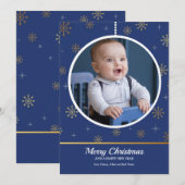 Carte de vœux photo avec ornement de fêtes (Devant / Derrière)