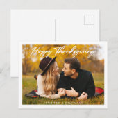 Carte de vœux photo avec texte Joyeux Thanksgiving (Devant / Derrière)