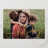 Carte de vœux photo avec texte moderne pour Joyeus (Recto)