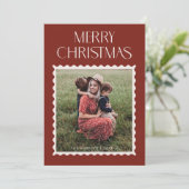 Carte de vœux photo avec timbre (Debout devant)