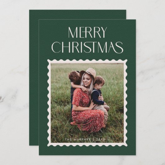 Carte de vœux photo avec timbre - Forêt (Devant / Derrière)