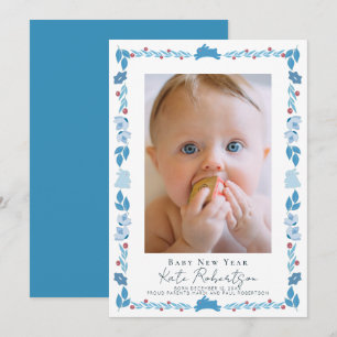 Carte de vœux photo bébé nouvel an Art Populaire B
