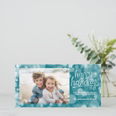 Carte de vœux photo Bokeh Happy Holidays : style m (Debout devant)
