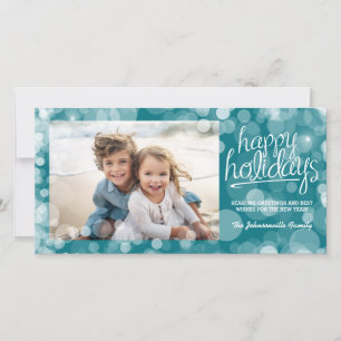 Carte de vœux photo Bokeh Happy Holidays : style m