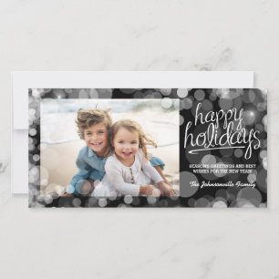 Carte de vœux photo Bokeh Happy Holidays : Style m