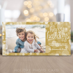 Carte de vœux photo Bokeh Joyeuses Fêtes : style m