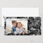 Carte de vœux photo Bokeh Joyeuses Fêtes : Style M (Devant / Derrière)