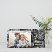 Carte de vœux photo Bokeh Joyeuses Fêtes : Style M (Debout devant)