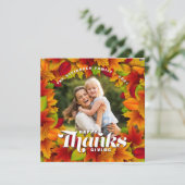 Carte de voeux photo bon thanksgiving (Debout devant)