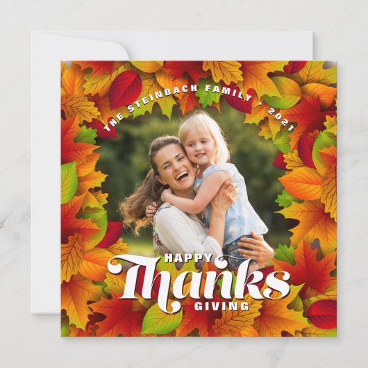 Carte de voeux photo bon thanksgiving (Devant)