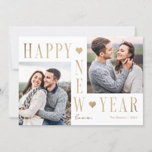 Carte de vœux photo Bonne Année Moderne Extra Love