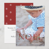 Carte de vœux photo botanique NOEL ornée (Devant / Derrière)